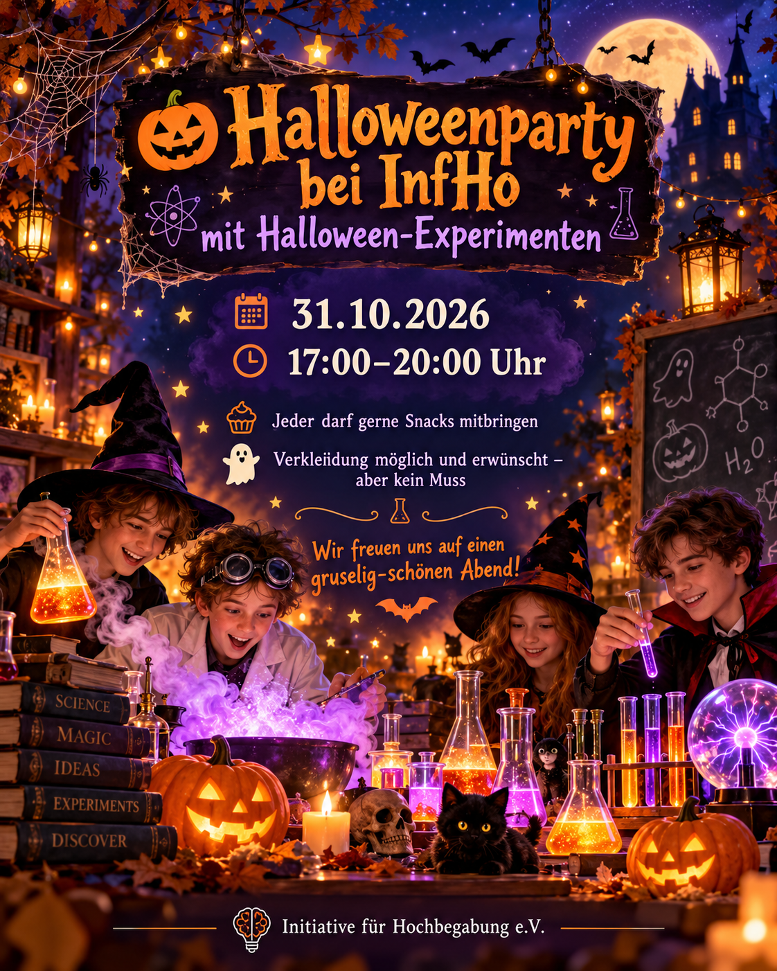 🎃👻 Halloween bei InfHo – Gruseln, Experimentieren und Staunen! 🧪🕸️